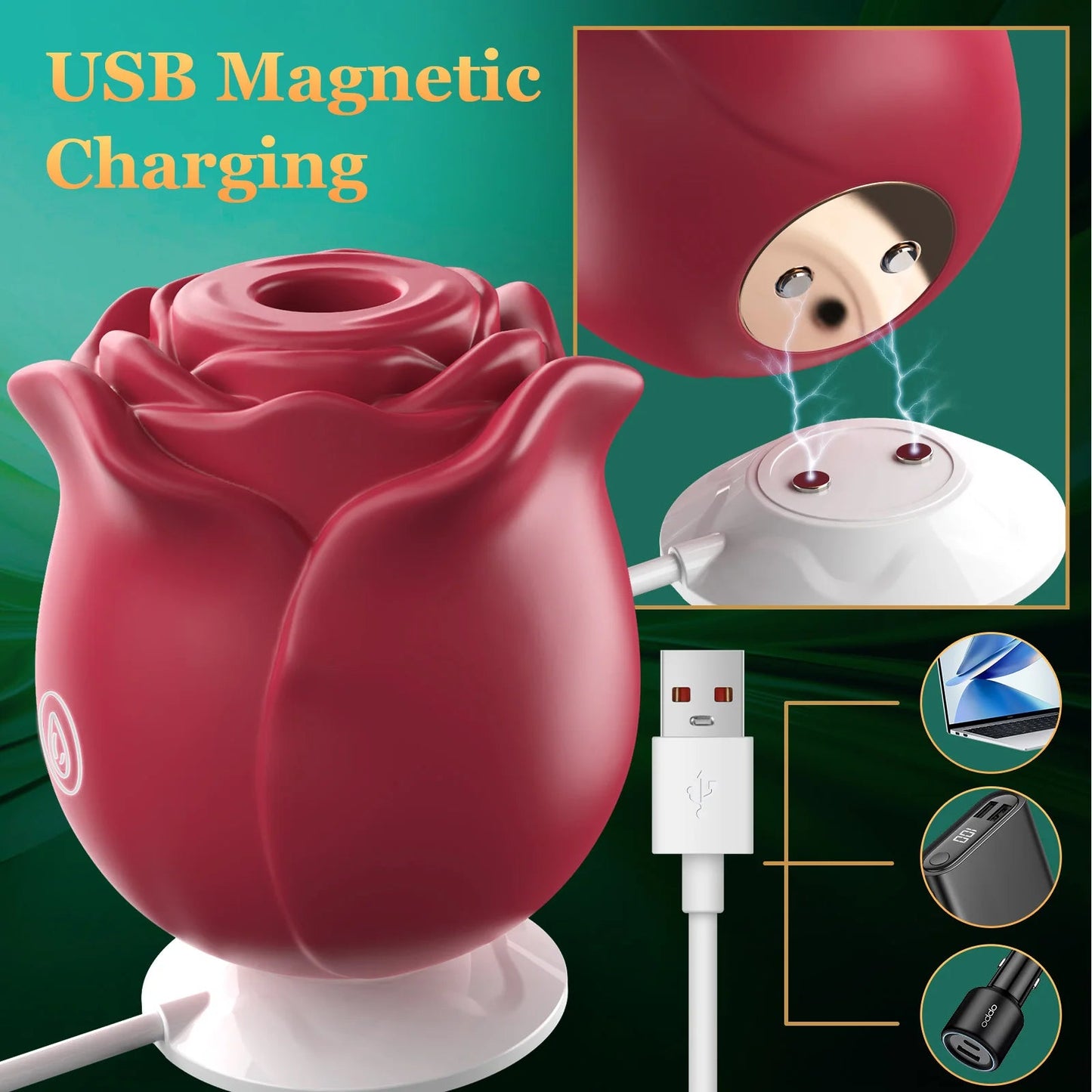 Rose Shape Vagina Sucking Vibrator Nipple Massager Clitoral Vacuum Stimulator Vibrating Female Masturbator Sex Toys for Adults EROCIT