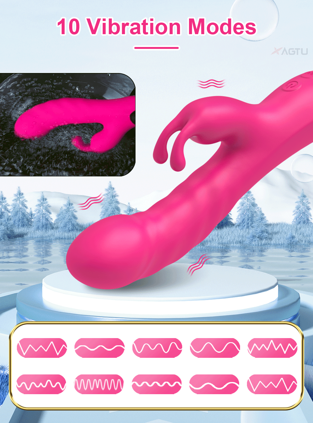 Rabbit Vibrator for Women Clitoris Stimulator Silicone G-spot Powerful 2 in 1 Dildo Female Masturbation Sex Toys Adult Goods EROCIT