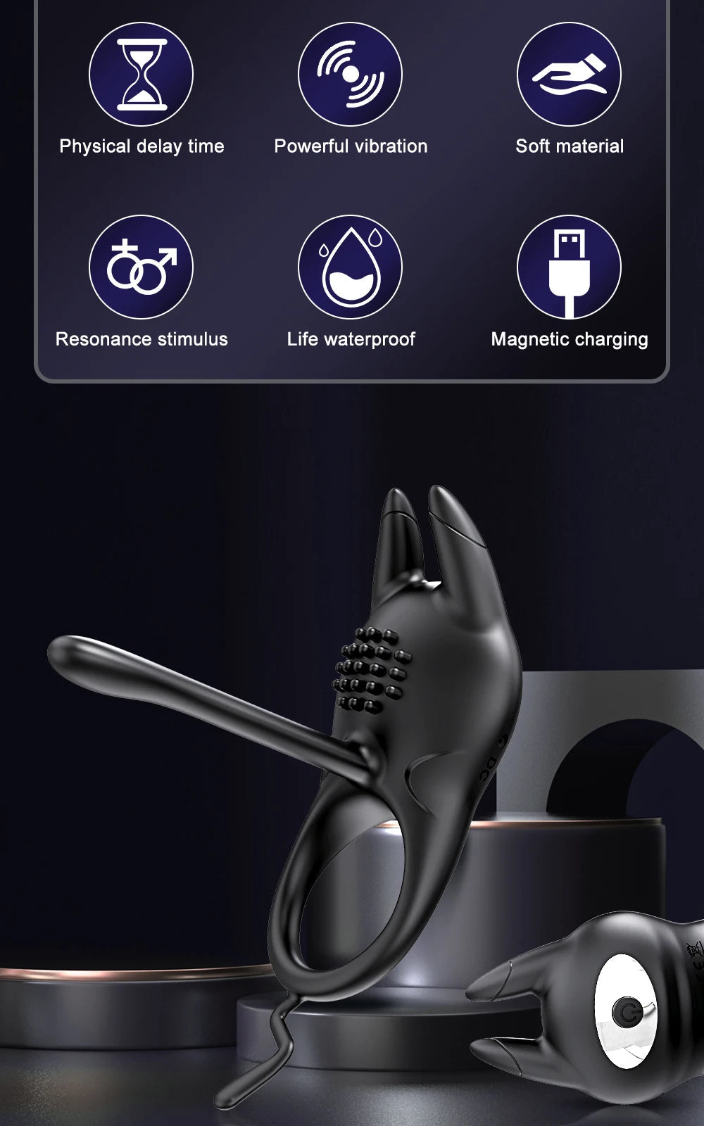 Vibrating Penis Ring for Men Delay Ejaculation Cock Ring Male Penis Massager Clitoral G Spot Stimulation Sex Toys for Couples EROCIT