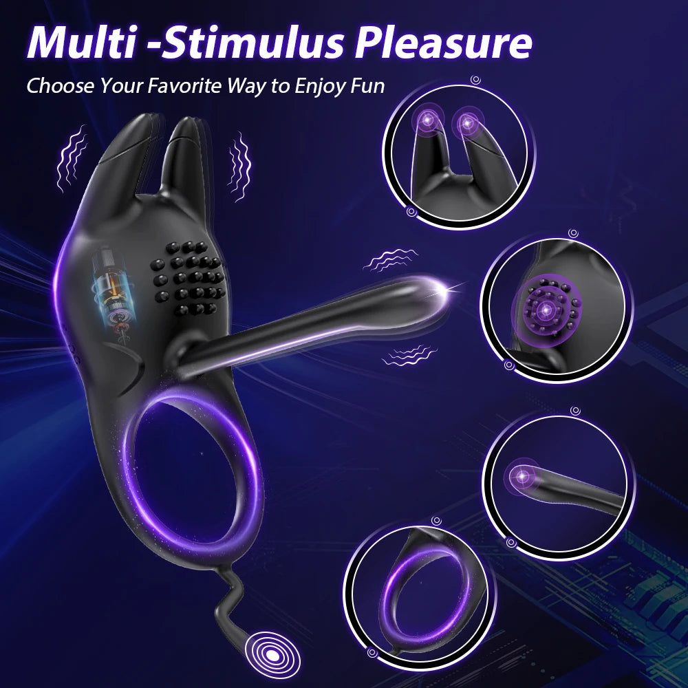 Vibrating Penis Ring for Men Delay Ejaculation Cock Ring Male Penis Massager Clitoral G Spot Stimulation Sex Toys for Couples EROCIT