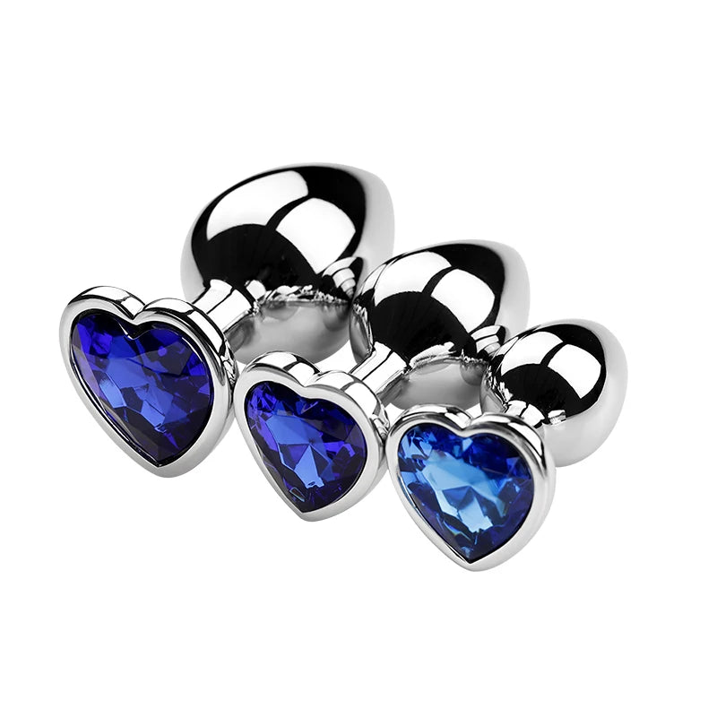 3PCS S/M/L Metal Anal Plug Butt Plug Sex Toy Butt Toy for Women Men Couples Gay Adult Game Masturbator Anal Diamond Sex Shop EROCIT