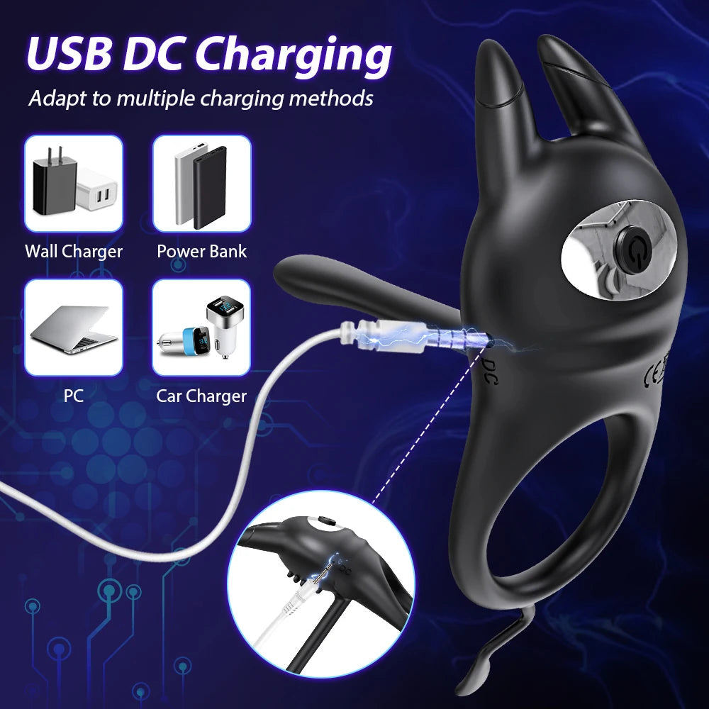 Vibrating Penis Ring for Men Delay Ejaculation Cock Ring Male Penis Massager Clitoral G Spot Stimulation Sex Toys for Couples EROCIT