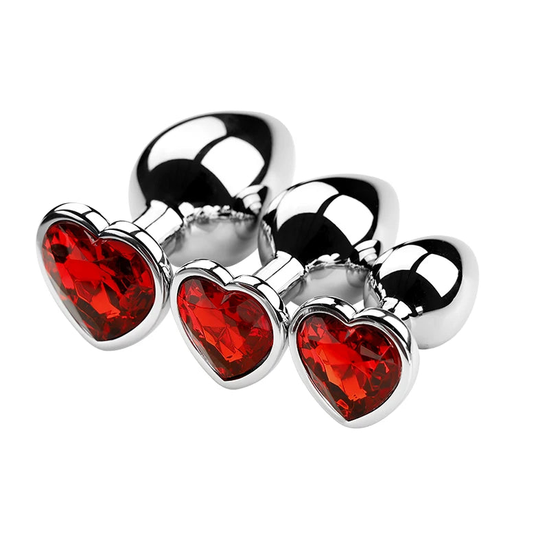 3PCS S/M/L Metal Anal Plug Butt Plug Sex Toy Butt Toy for Women Men Couples Gay Adult Game Masturbator Anal Diamond Sex Shop EROCIT