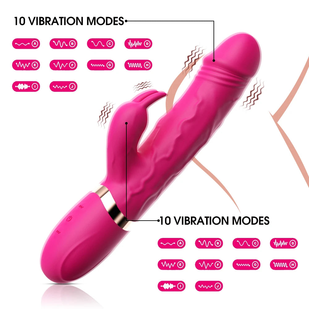 G-Spot Dildo Rabbit Vibrator 10 Speed Vibration Waterproof Vagina Clitoris Massager Sex Toys for Women EROCIT