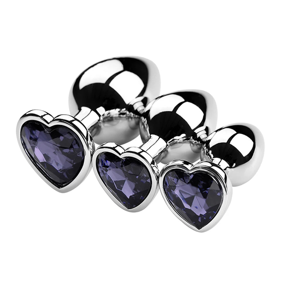 3PCS S/M/L Metal Anal Plug Butt Plug Sex Toy Butt Toy for Women Men Couples Gay Adult Game Masturbator Anal Diamond Sex Shop EROCIT