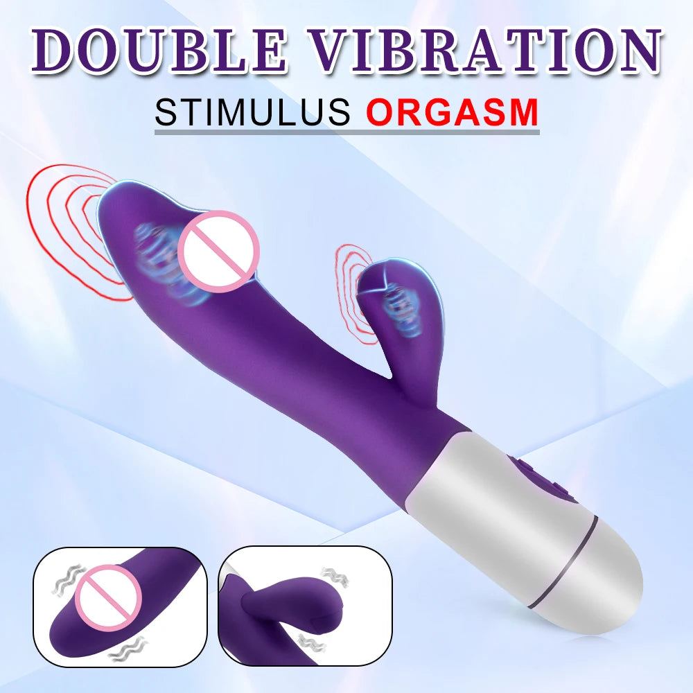 Rabbit Vibrator Sex Toys G Spot For Women Dildo Vibrators Vagina Clitori Massager Dual Vibration AV Stick Safe Sex Adult Product EROCIT