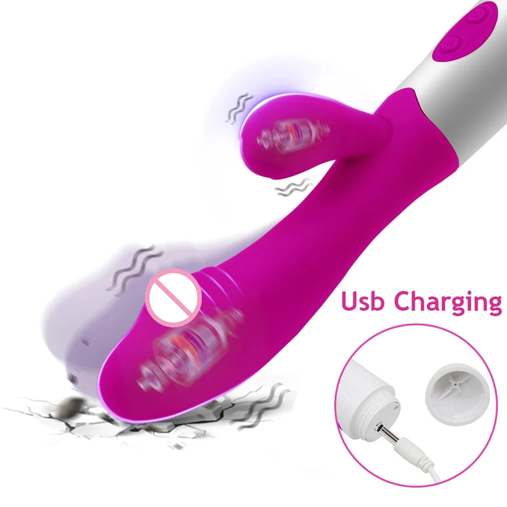 Rabbit Vibrator Dildo Powerful Dual Vibration G Spot Clitoris Stimulation Masturbators Vaginal Massager Adult For Women Sex Toys EROCIT
