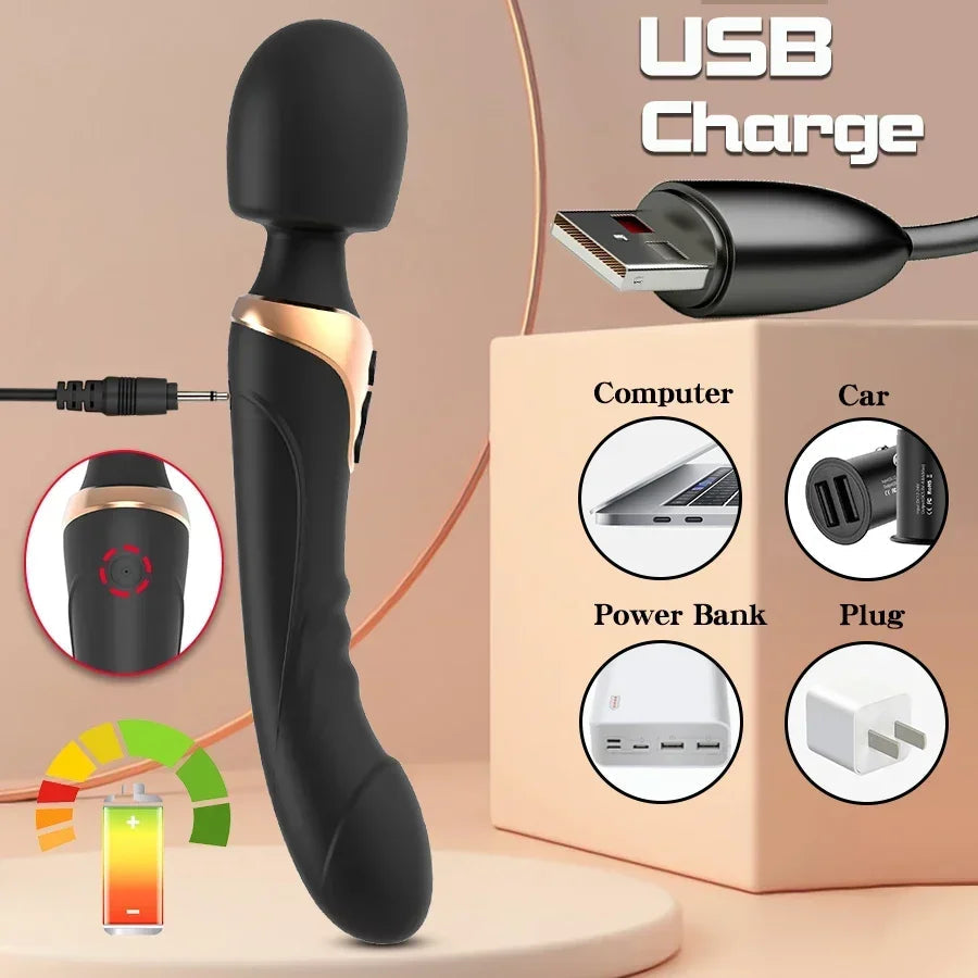 Powerful Vibrator Dildos Wand for Women 10 Modes Clitoris Stimulator G Spot Vagina Massager Adult Sex Toys for Woman EROCIT