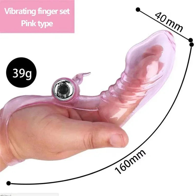 Finger Sleeve Vibrator G Spot Clit Massage Orgasm Massager penis Condom Stick Dildo Rabbit Vibrating Stick Sex Toy for Women EROCIT