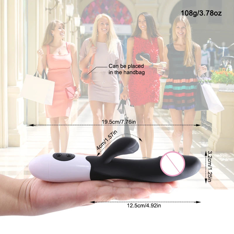 Rabbit Vibrator for Women Vagina G-Spot Nipple Clitoris Stimulator Thrusting Telescopic Rotating Dildo for Adult Sexy Toys EROCIT