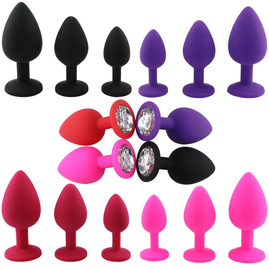 3 Size Silicone Butt Plug Anal Plug Unisex Sex Stopper Adult Toys for Men/Women Anal Trainer Prostate Massager Dildo for Couples EROCIT