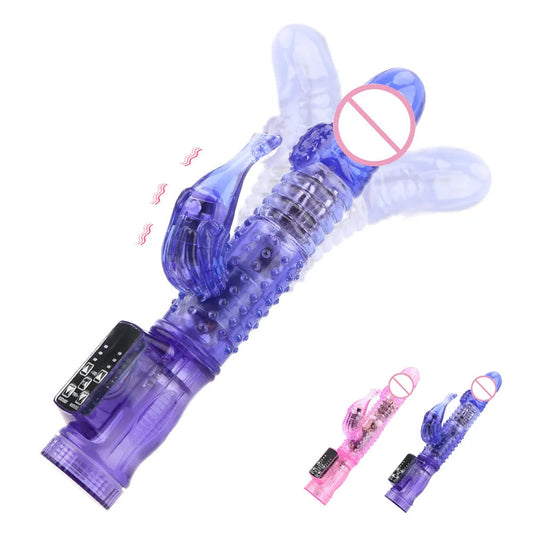 22cm Rotating Beads Vibrators For Women Clitoris Stimulator Vaginal Anal Plug Dildos Female Masturbator Sex Toys Erotic Products EROCIT