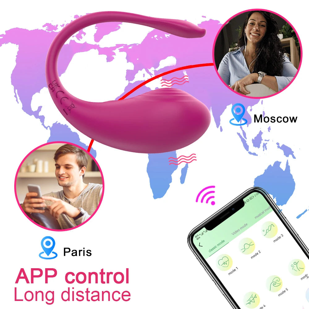 APP Bluetooth Control Vibrator Egg for Female Clitoris Stimulator Wearable G Spot Massager Vibrating Egg for Adult Women Sex Toy EROCIT