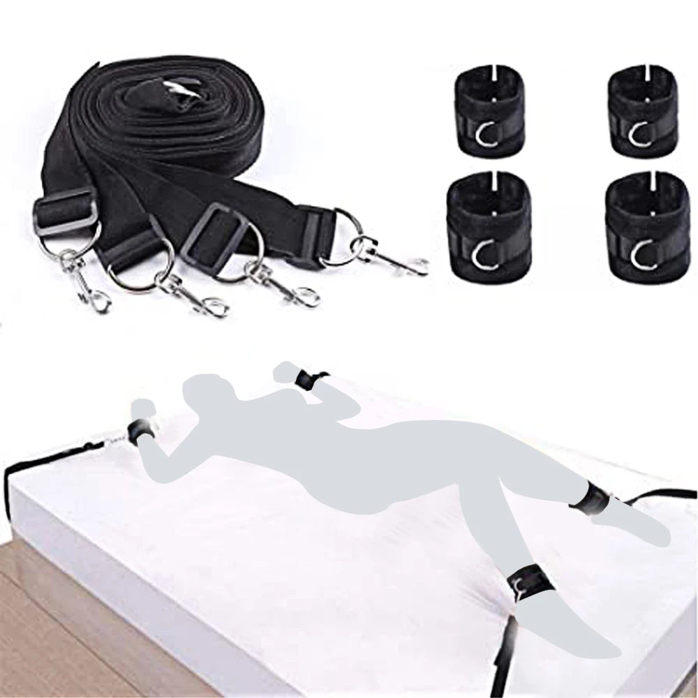 S&M Bed Bondage BDSM Bondage Kits Erotic Toy Restraint Set Sex Toys For Women Couple Binding Whip Anal Plug Handcuffs Adult Game EROCIT