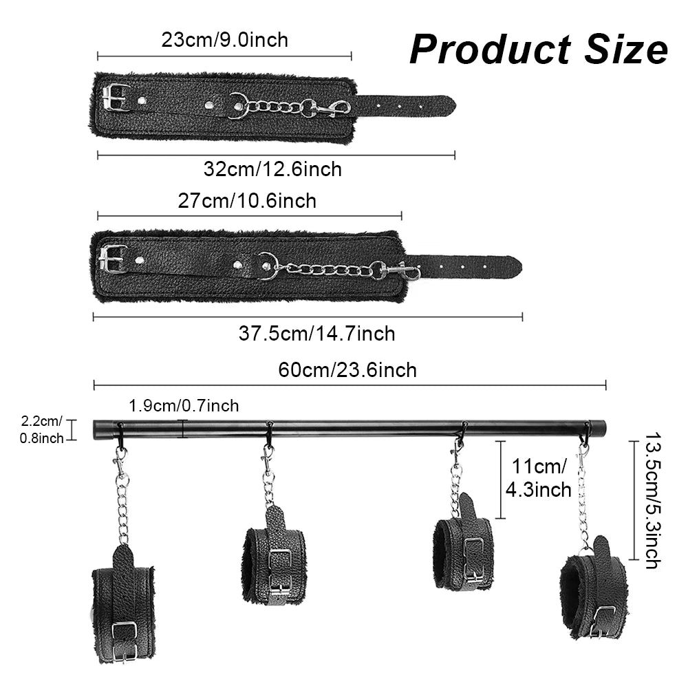 S&M Bed Bondage BDSM Bondage Kits Erotic Toy Restraint Set Sex Toys For Women Couple Binding Whip Anal Plug Handcuffs Adult Game EROCIT