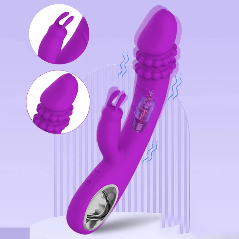 Powerful Rabbit Vibrator for Women G Spot Clitoris Stimulator Vagina Nipple Massage Dildo Masturbation Adults Sex Toy for Female EROCIT