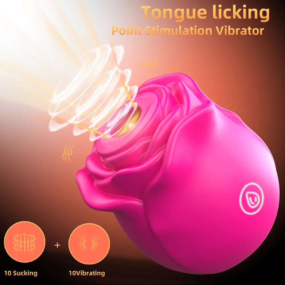 Rose Shape Vagina Sucking Vibrator Nipple Massager Clitoral Vacuum Stimulator Vibrating Female Masturbator Sex Toys for Adults EROCIT
