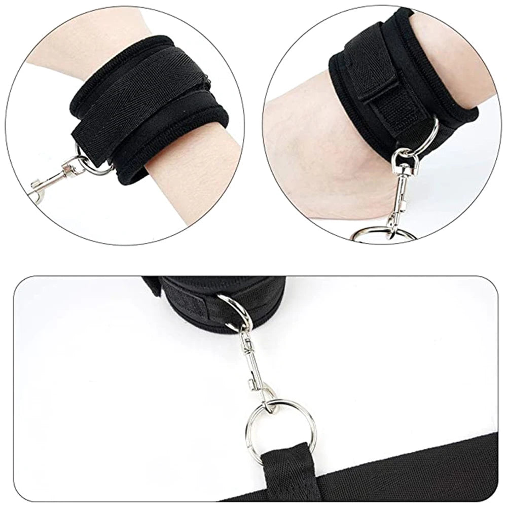 S&M Bed Bondage BDSM Bondage Kits Erotic Toy Restraint Set Sex Toys For Women Couple Binding Whip Anal Plug Handcuffs Adult Game EROCIT
