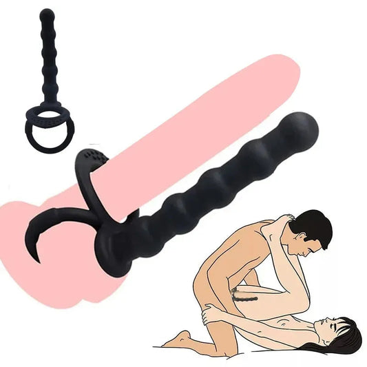 Double Penetration Anal Sex Toys For Men & Women - Dildo Penis Butt Plug, Anal Beads & Cock Ring for Delay Ejaculation EROCIT