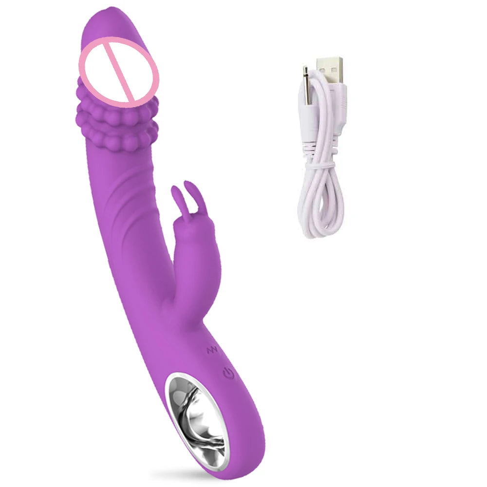 Powerful Rabbit Vibrator for Women G Spot Clitoris Stimulator Vagina Nipple Massage Dildo Masturbation Adults Sex Toy for Female EROCIT