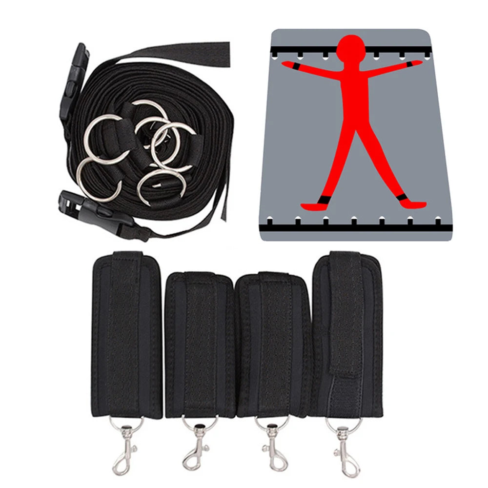 S&M Bed Bondage BDSM Bondage Kits Erotic Toy Restraint Set Sex Toys For Women Couple Binding Whip Anal Plug Handcuffs Adult Game EROCIT