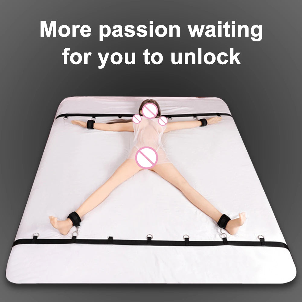 S&M Bed Bondage BDSM Bondage Kits Erotic Toy Restraint Set Sex Toys For Women Couple Binding Whip Anal Plug Handcuffs Adult Game EROCIT