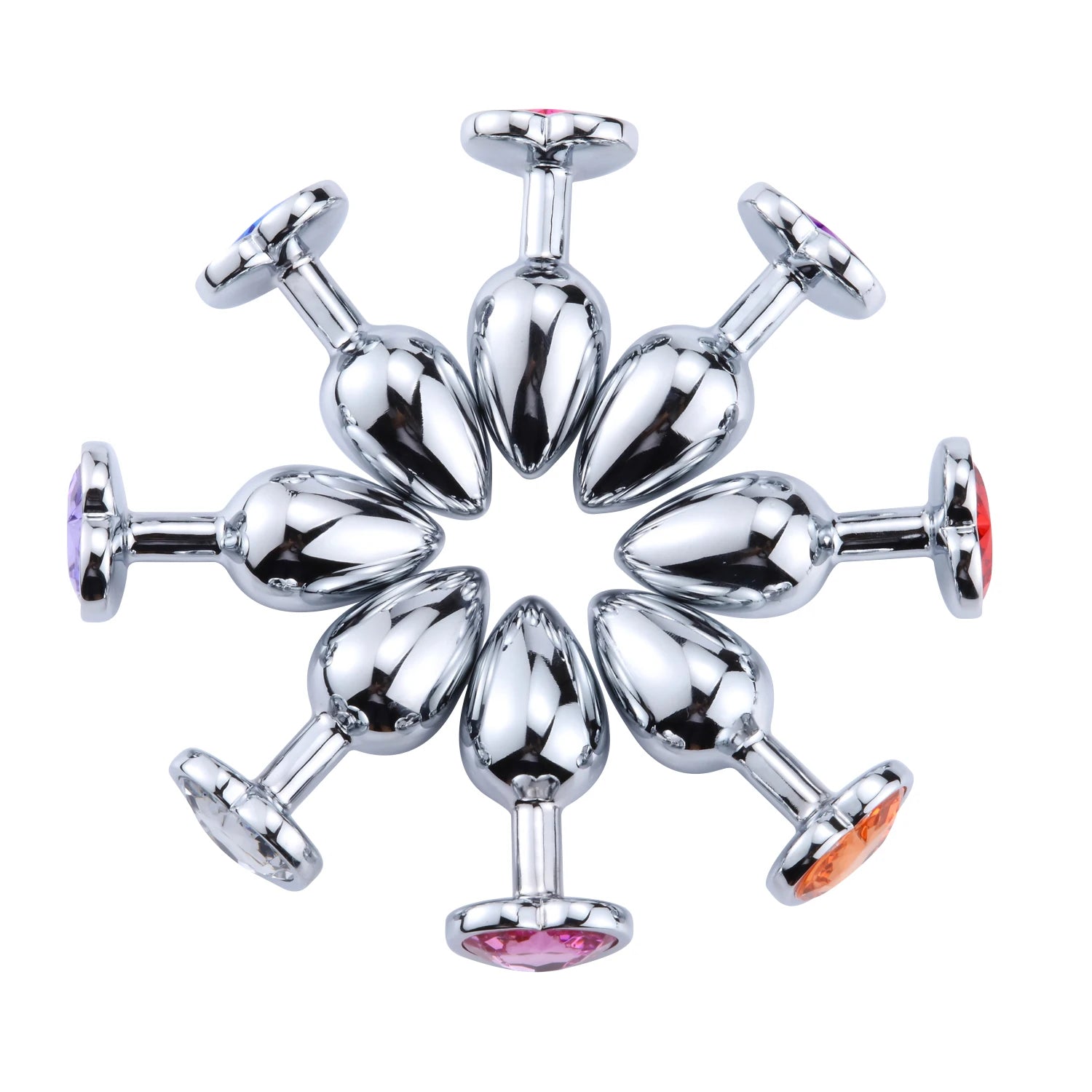 Anal Plug Heart 3 Sizes Stainless Steel Crystal Anal Plug Removable Butt Plug Stimulator Anal Sex Toys Prostate Massager Dildo EROCIT