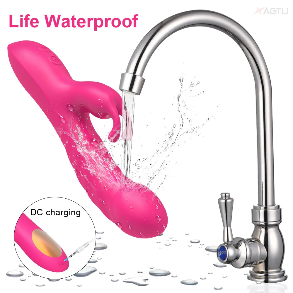 Rabbit Vibrator for Women Clitoris Stimulator Silicone G-spot Powerful 2 in 1 Dildo Female Masturbation Sex Toys Adult Goods EROCIT