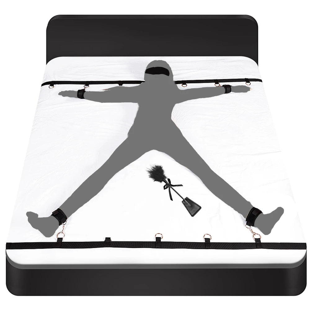 S&M Bed Bondage BDSM Bondage Kits Erotic Toy Restraint Set Sex Toys For Women Couple Binding Whip Anal Plug Handcuffs Adult Game EROCIT