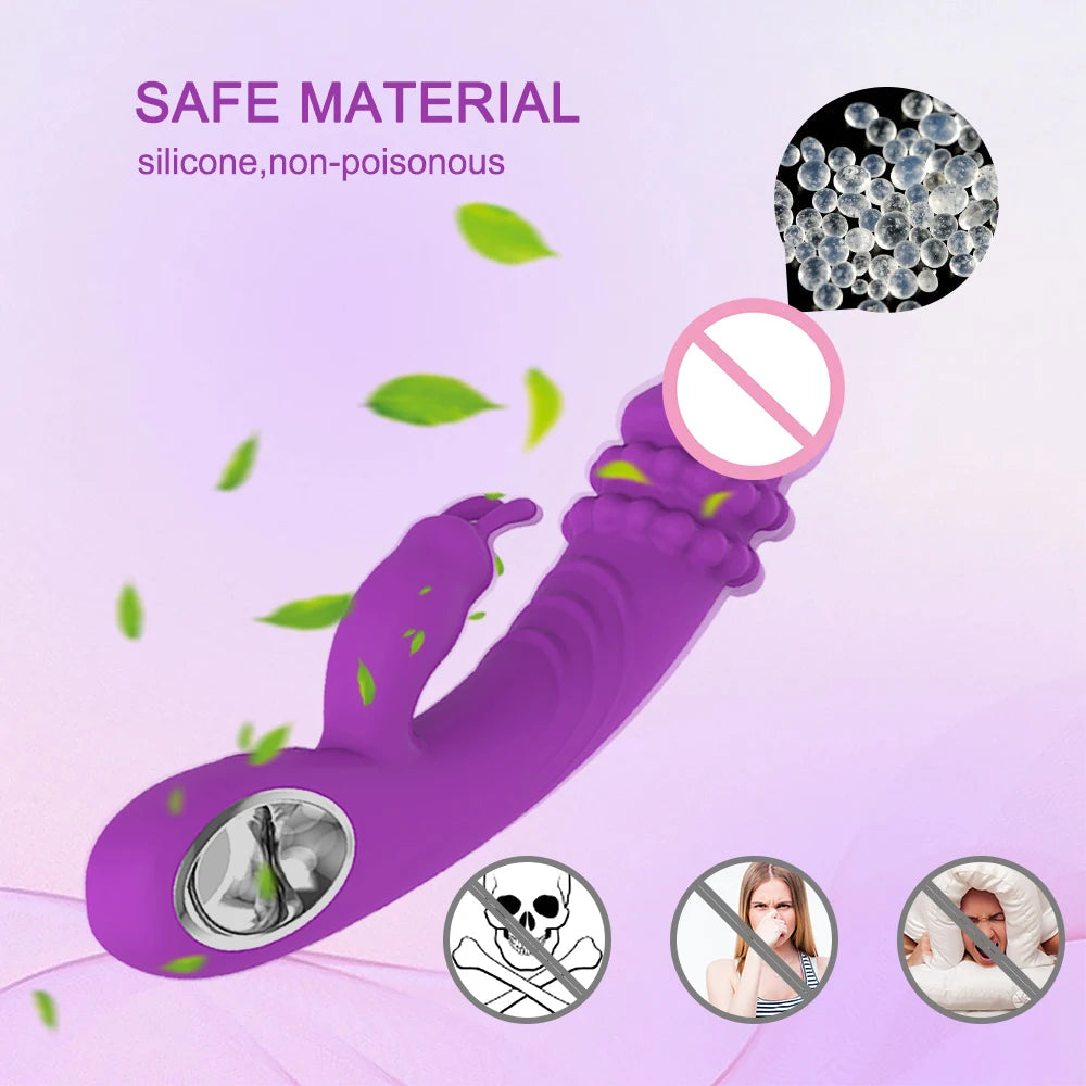 Powerful Rabbit Vibrator for Women G Spot Clitoris Stimulator Vagina Nipple Massage Dildo Masturbation Adults Sex Toy for Female EROCIT