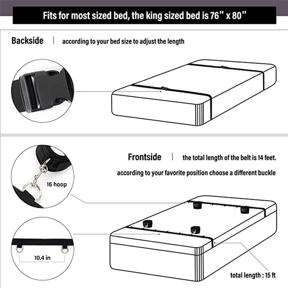 S&M Bed Bondage BDSM Bondage Kits Erotic Toy Restraint Set Sex Toys For Women Couple Binding Whip Anal Plug Handcuffs Adult Game EROCIT
