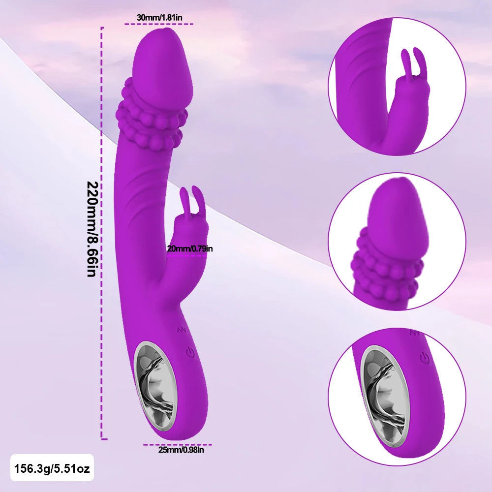 Powerful Rabbit Vibrator for Women G Spot Clitoris Stimulator Vagina Nipple Massage Dildo Masturbation Adults Sex Toy for Female EROCIT