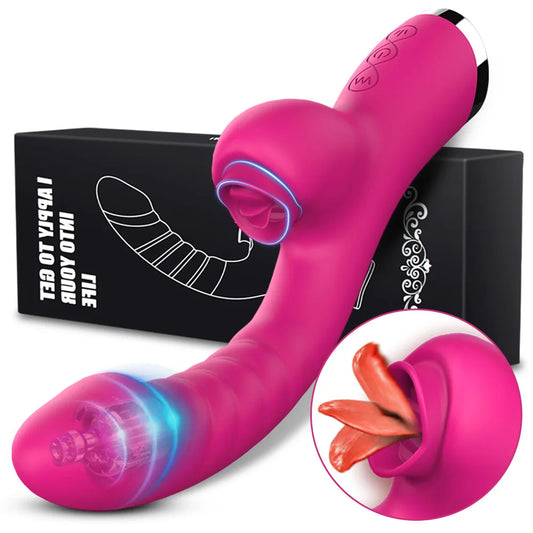 Tongue Licking Vibrator 2 In 1 Adult Women Sex Toys Dildos Vibrators Clitoris Stimulator With 20 Speeds Vibrators Sex Product EROCIT