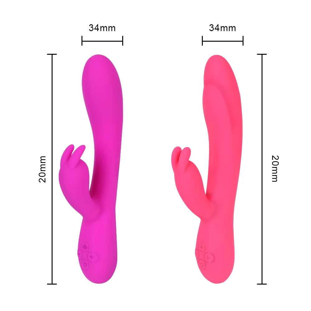 20cm Heated Dildo Rabbit Vibrator For Women Clitoris Nipple Stimulator Vaginal Anal Plug Sex Toys Female Masturbator Erotic Shop EROCIT