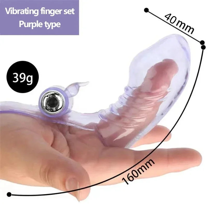 Finger Sleeve Vibrator G Spot Clit Massage Orgasm Massager penis Condom Stick Dildo Rabbit Vibrating Stick Sex Toy for Women EROCIT