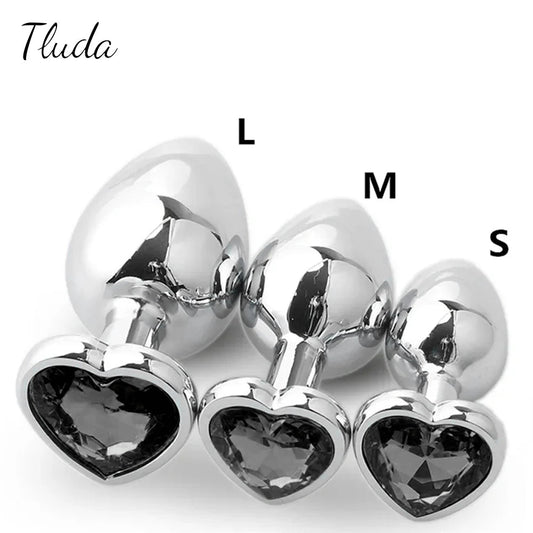 3PCS S/M/L Metal Anal Plug Butt Plug Sex Toy Butt Toy for Women Men Couples Gay Adult Game Masturbator Anal Diamond Sex Shop EROCIT