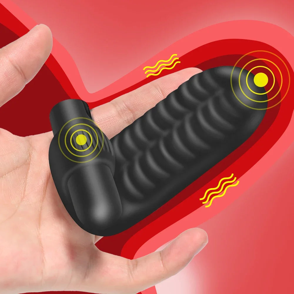 Finger Sleeve Vibrator G Spot Clit Massage Orgasm Massager penis Condom Stick Dildo Rabbit Vibrating Stick Sex Toy for Women EROCIT