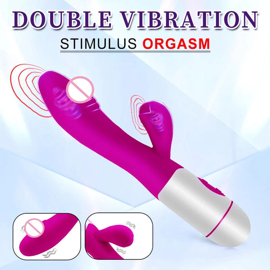 Rabbit Vibrator Dildo Powerful Dual Vibration G Spot Clitoris Stimulation Masturbators Vaginal Massager Adult For Women Sex Toys EROCIT