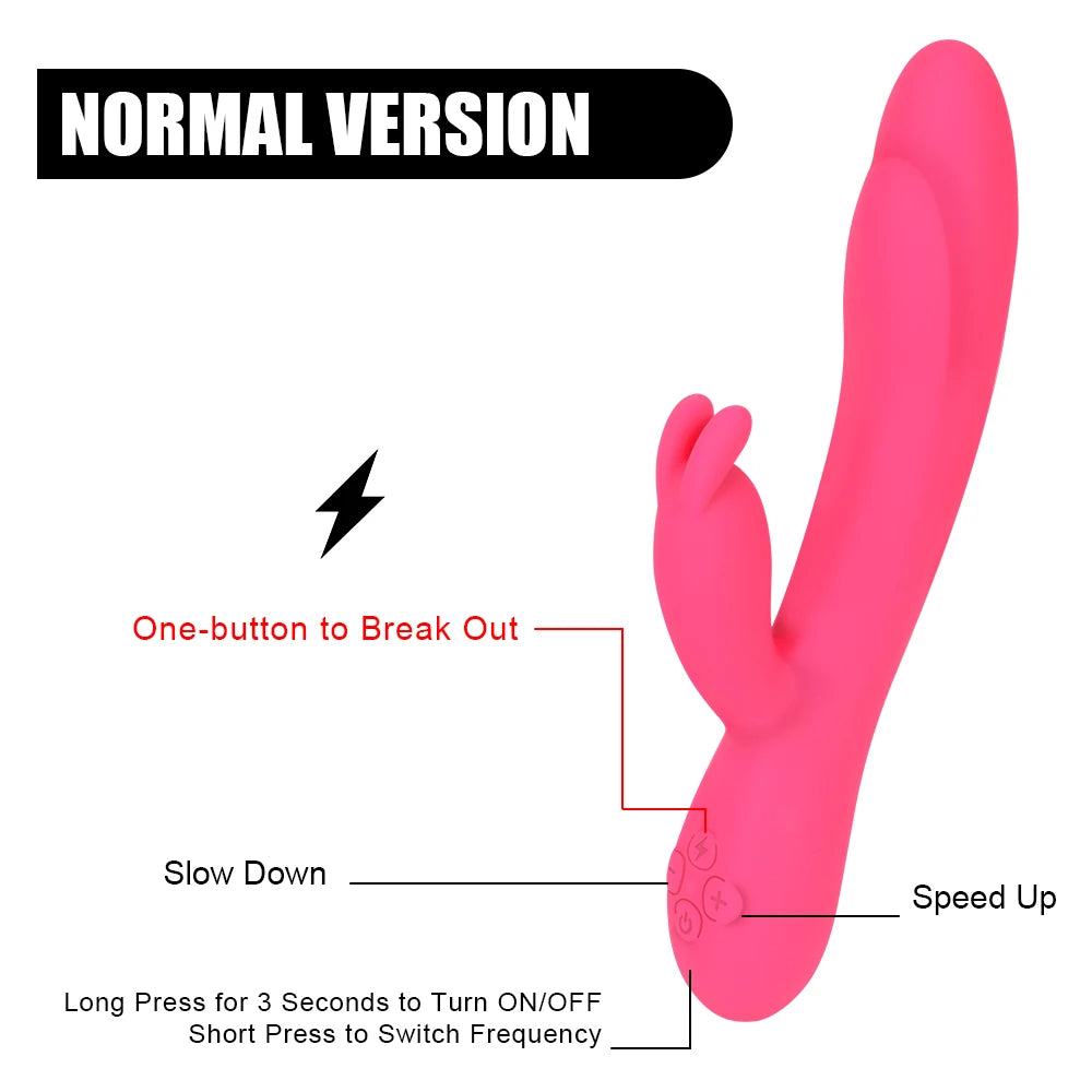 20cm Heated Dildo Rabbit Vibrator For Women Clitoris Nipple Stimulator Vaginal Anal Plug Sex Toys Female Masturbator Erotic Shop EROCIT