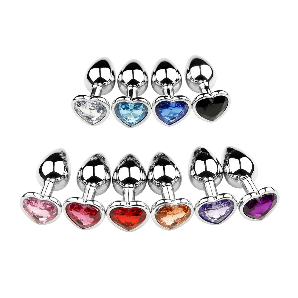 3PCS S/M/L Metal Anal Plug Butt Plug Sex Toy Butt Toy for Women Men Couples Gay Adult Game Masturbator Anal Diamond Sex Shop EROCIT