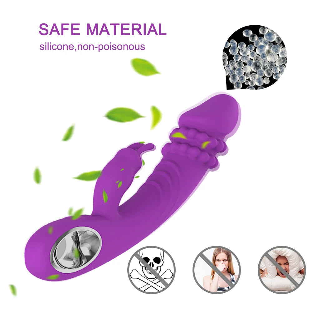 Powerful Rabbit Vibrator for Women G Spot Clitoris Stimulator Vagina Nipple Massage Dildo Masturbation Adults Sex Toy for Female EROCIT