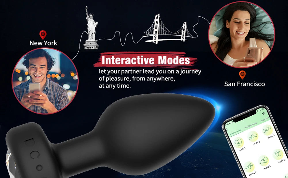 APP Wireless Control Anal Vibrator Butt Plug Men Prostate Massager Stimulator Female Masturbator Adult Sex Toys for Women Gay EROCIT