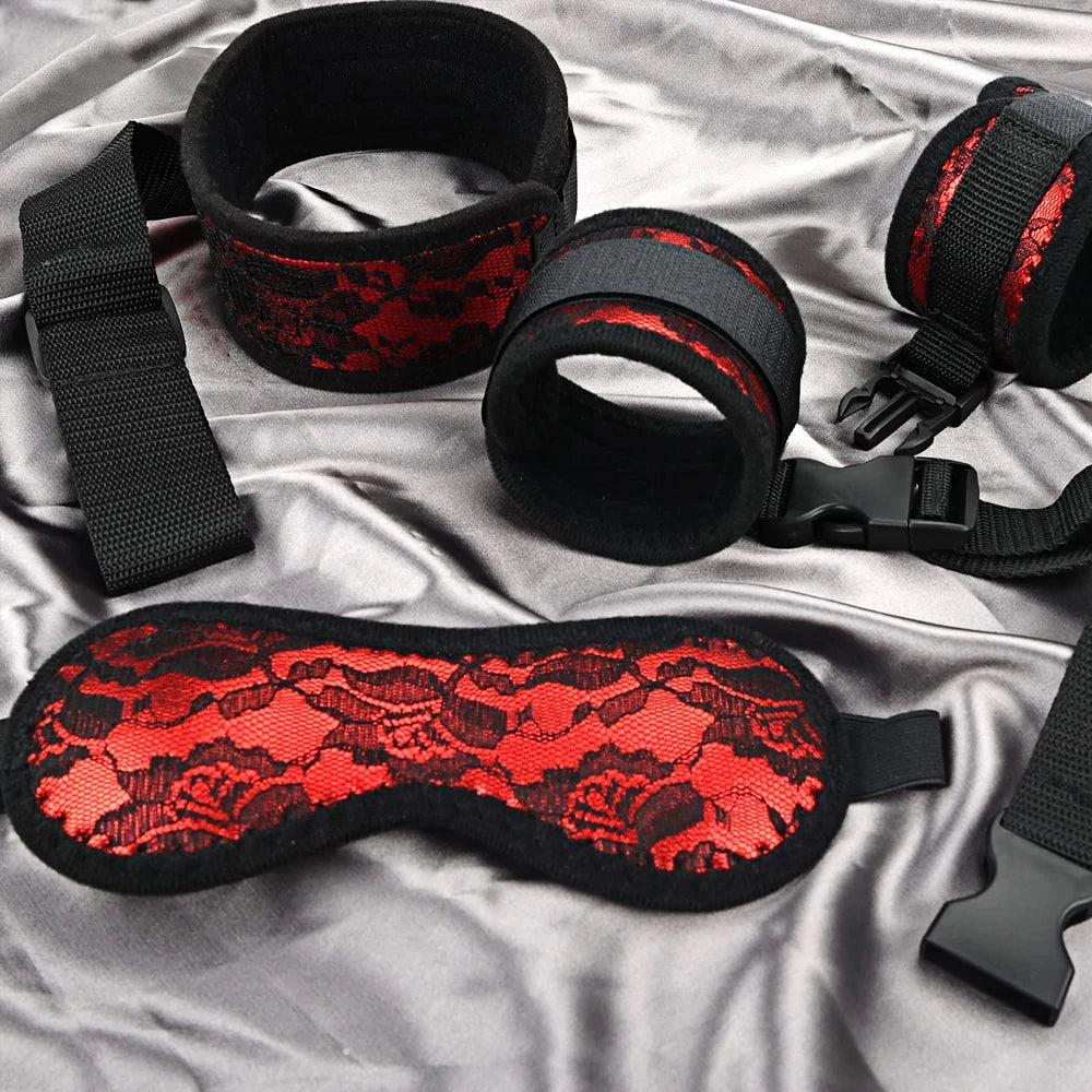 S&M Bed Bondage BDSM Bondage Kits Erotic Toy Restraint Set Sex Toys For Women Couple Binding Whip Anal Plug Handcuffs Adult Game EROCIT