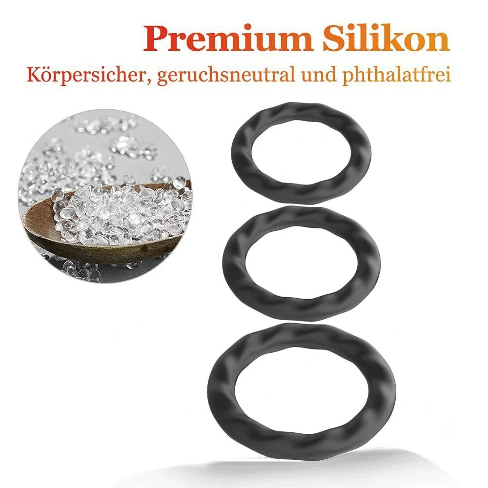 3PCS Cock Rings Penis Enlargement Durable Silicone Penis Ring Sex Toys for Adults Men Male Delay Ejaculation Scrotum Lock Ring EROCIT