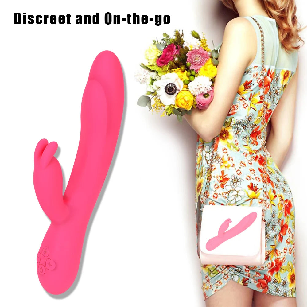 20cm Heated Dildo Rabbit Vibrator For Women Clitoris Nipple Stimulator Vaginal Anal Plug Sex Toys Female Masturbator Erotic Shop EROCIT