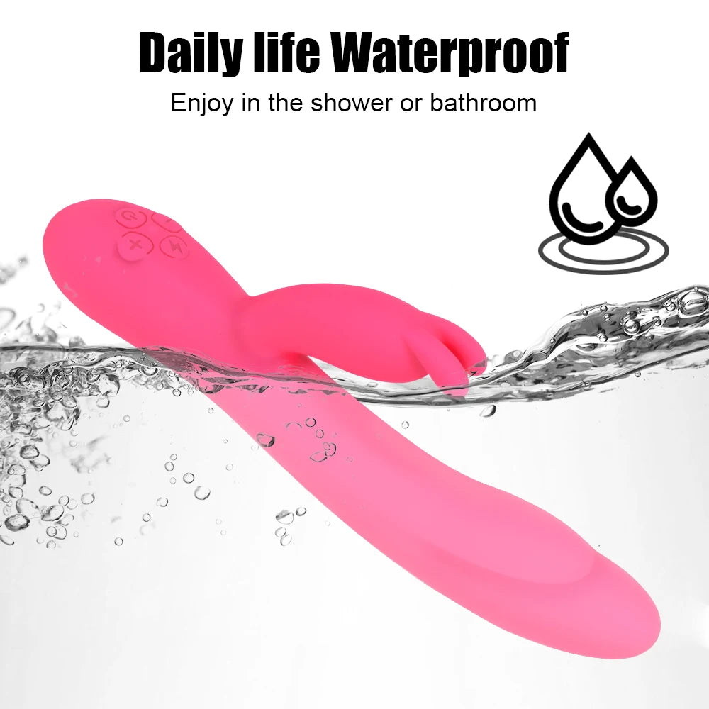20cm Heated Dildo Rabbit Vibrator For Women Clitoris Nipple Stimulator Vaginal Anal Plug Sex Toys Female Masturbator Erotic Shop EROCIT