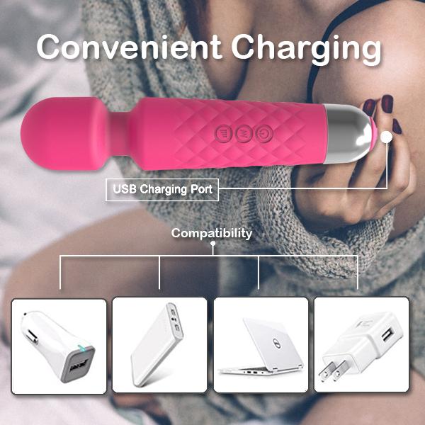 Erocit Pink Cordless Rechargeable Handheld Wand Massager EROCIT Erocit Pink Cordless Rechargeable Handheld Wand Massager EROCIT