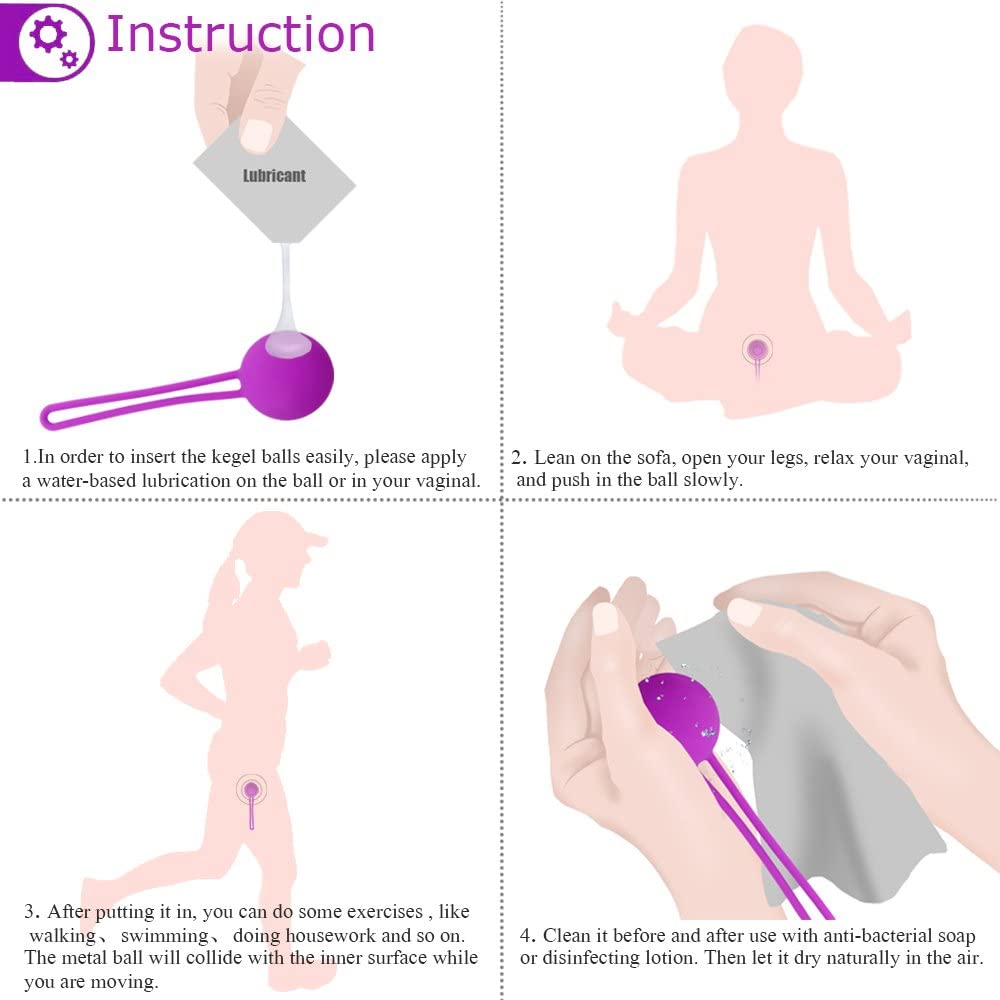 Erocit™ Kegel Balls for Women, Ben Wa Balls, Pelvic Floor Exercise and Pleasure, Medical Grade Silicone, Bladder Control Devices for Women: Beginners to Advanced - Erocit